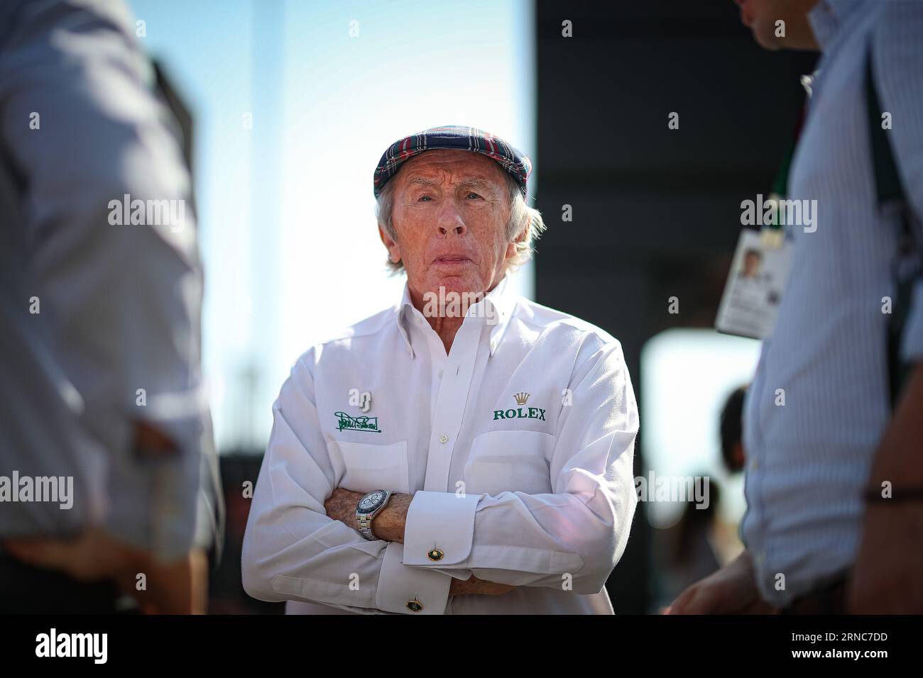 Sir Jackie Stewart, (GRB) former f1 driver at Tyrrel in the '70, and now Rolex ambassador during the Italian GP, Monza 31 August-3 September 2023 Formula 1 World championship 2023. Stock Photo