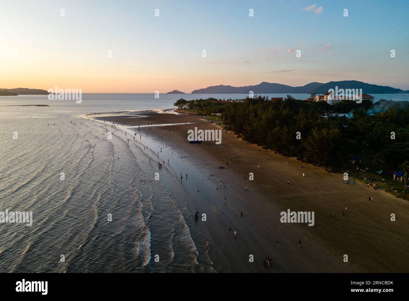 Aerial View at Tanjung Aru Beach in Kota Kinabalu, Sabah, Malaysia