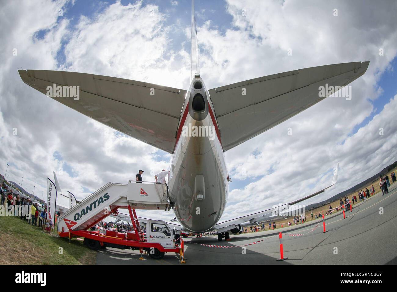 (160403) -- CANBERRA, April 3, 2016 -- Photo taken on April 3, 2016 shows a Qantas Airline aircraft on display during the Canberra Airport Open Day in Canberra, Australia. ) AUSTRALIA-CANBERRA-AIRPORT-OPEN DAY JustinxQian PUBLICATIONxNOTxINxCHN   Canberra April 3 2016 Photo Taken ON April 3 2016 Shows a Qantas Airline Aircraft ON Display during The Canberra Airport Open Day in Canberra Australia Australia Canberra Airport Open Day JustinxQian PUBLICATIONxNOTxINxCHN Stock Photo