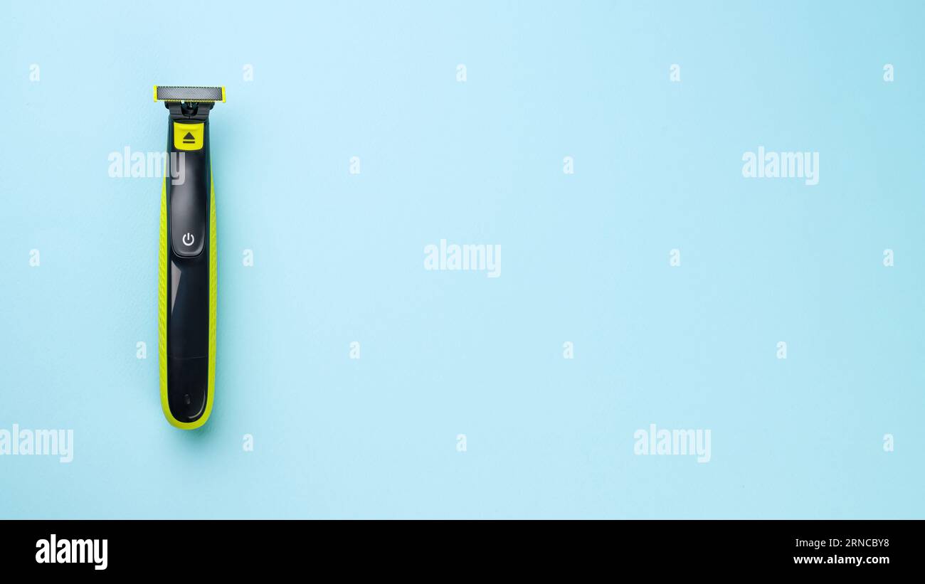 Rechargeable electric razor for shaving and trimming black and yellow ...