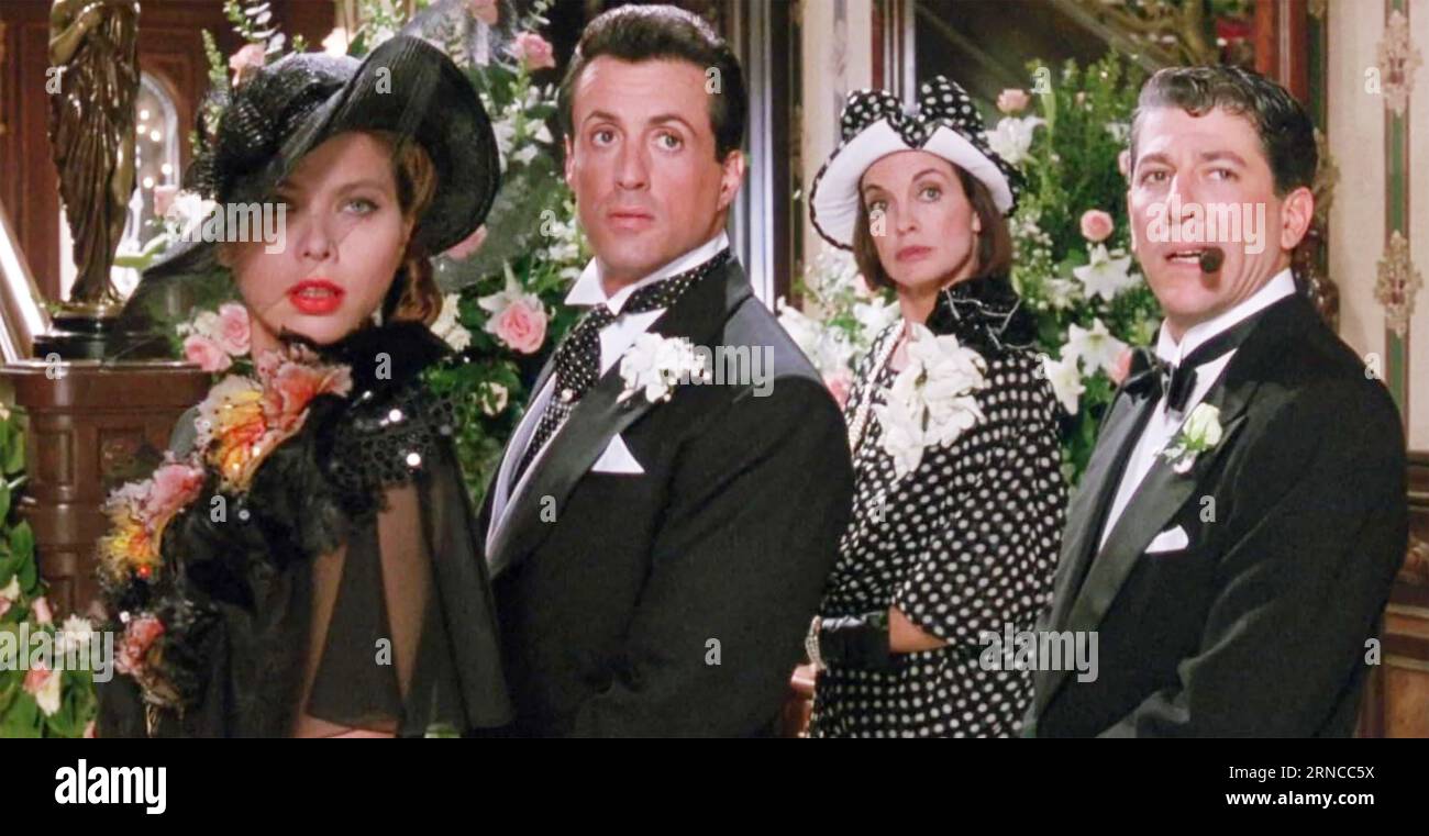 OSCAR 1991 Buena Vista Pictures Distribution film with from left: Kinda Gray, Sylvester Stallone, Ornella Muti, Peter Riegert Stock Photo