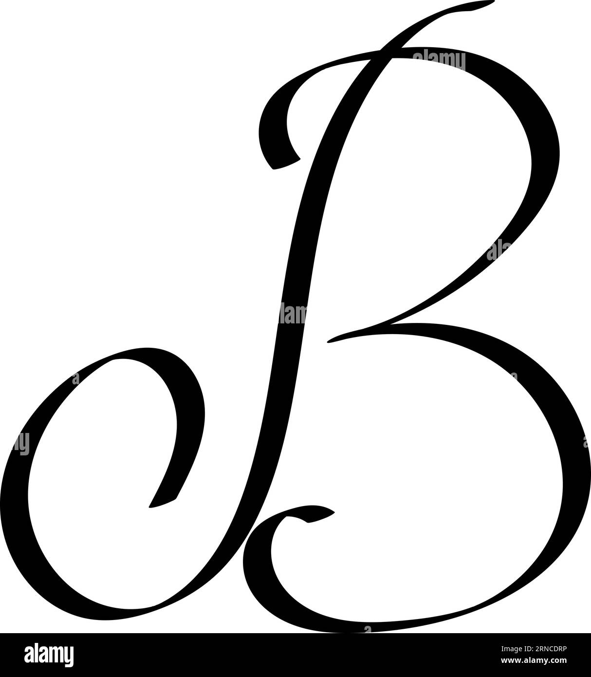 First capital letter B logo calligraphy design stock illustration Stock Vector