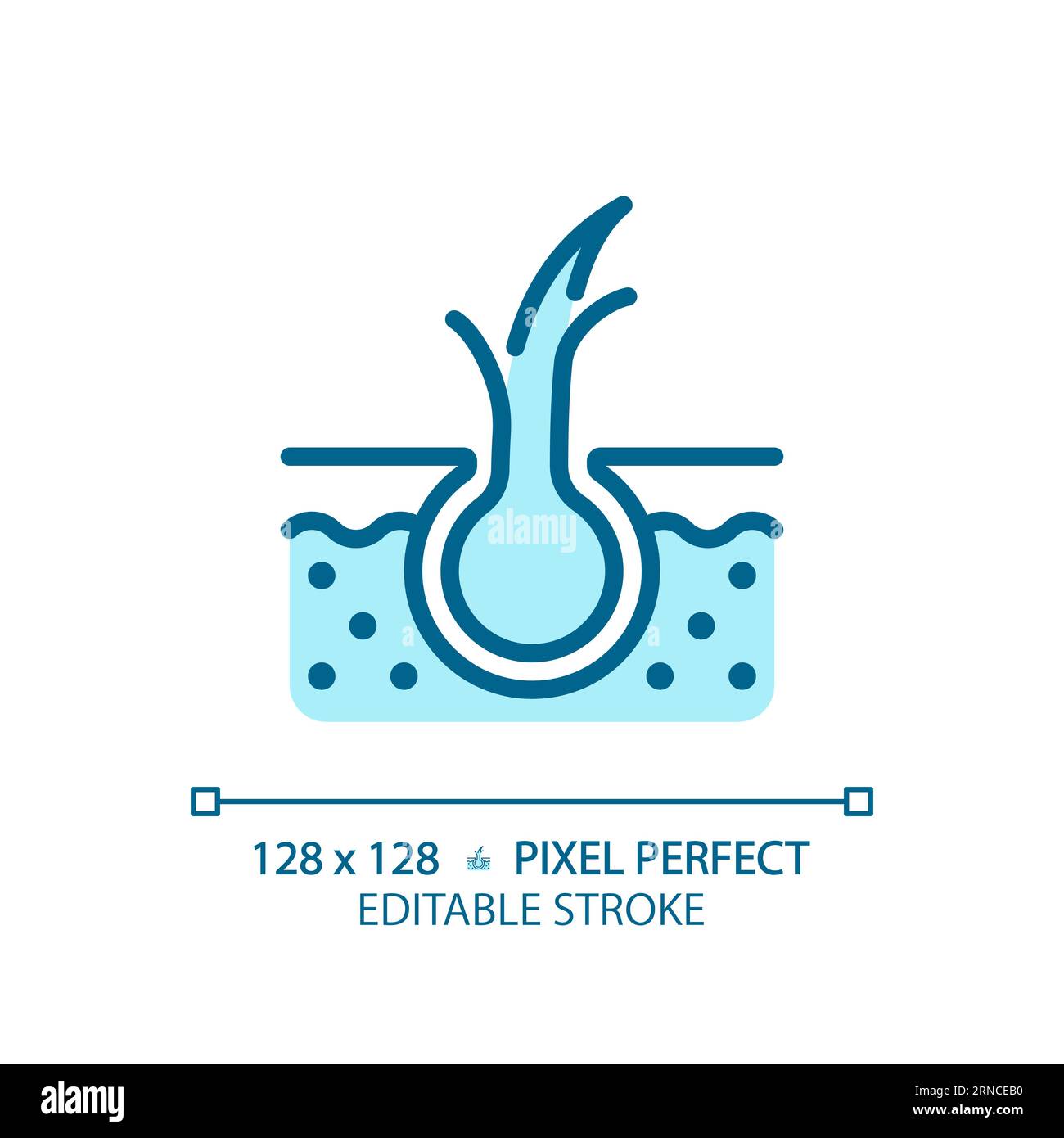 Customizable hair split ends thin linear blue icon Stock Vector