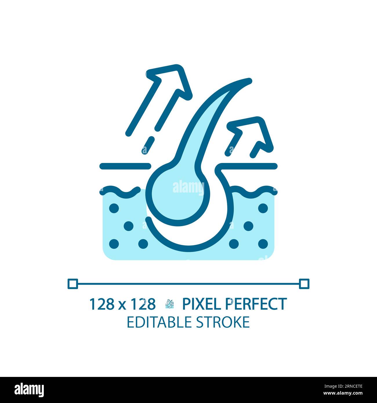 Customizable hair bulb damage thin linear blue icon Stock Vector