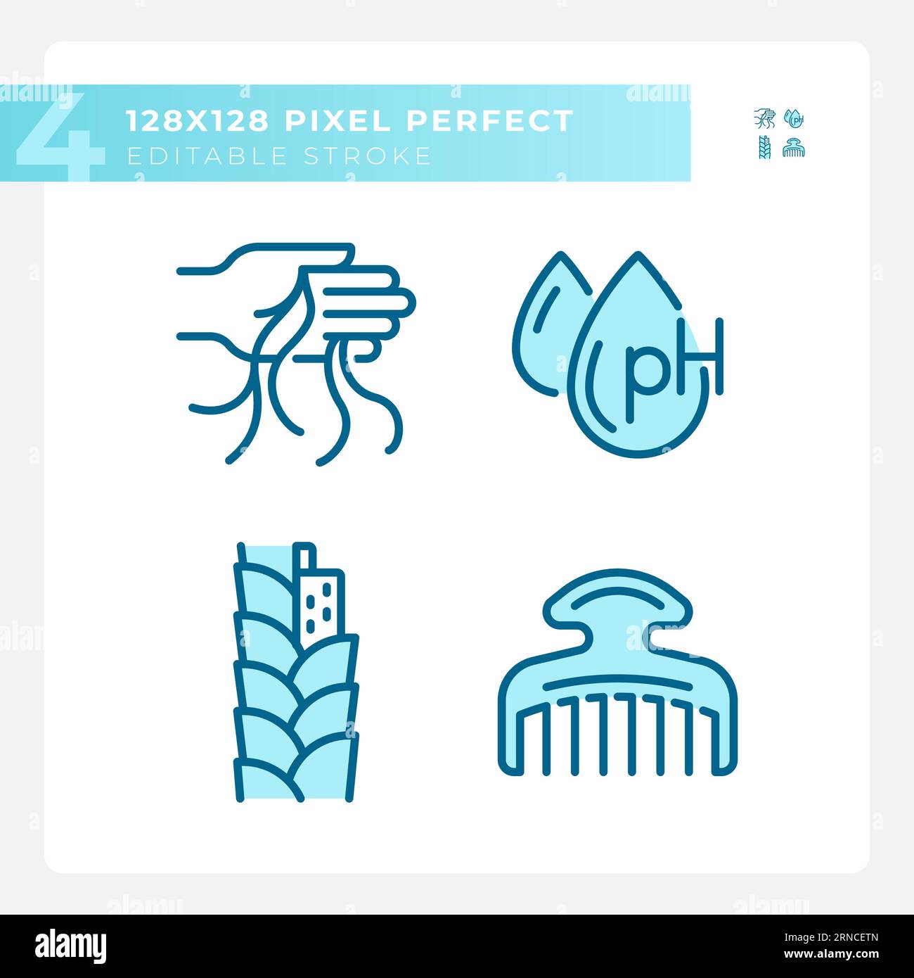 Editable pixel perfect haircare blue icons set Stock Vector Image & Art ...