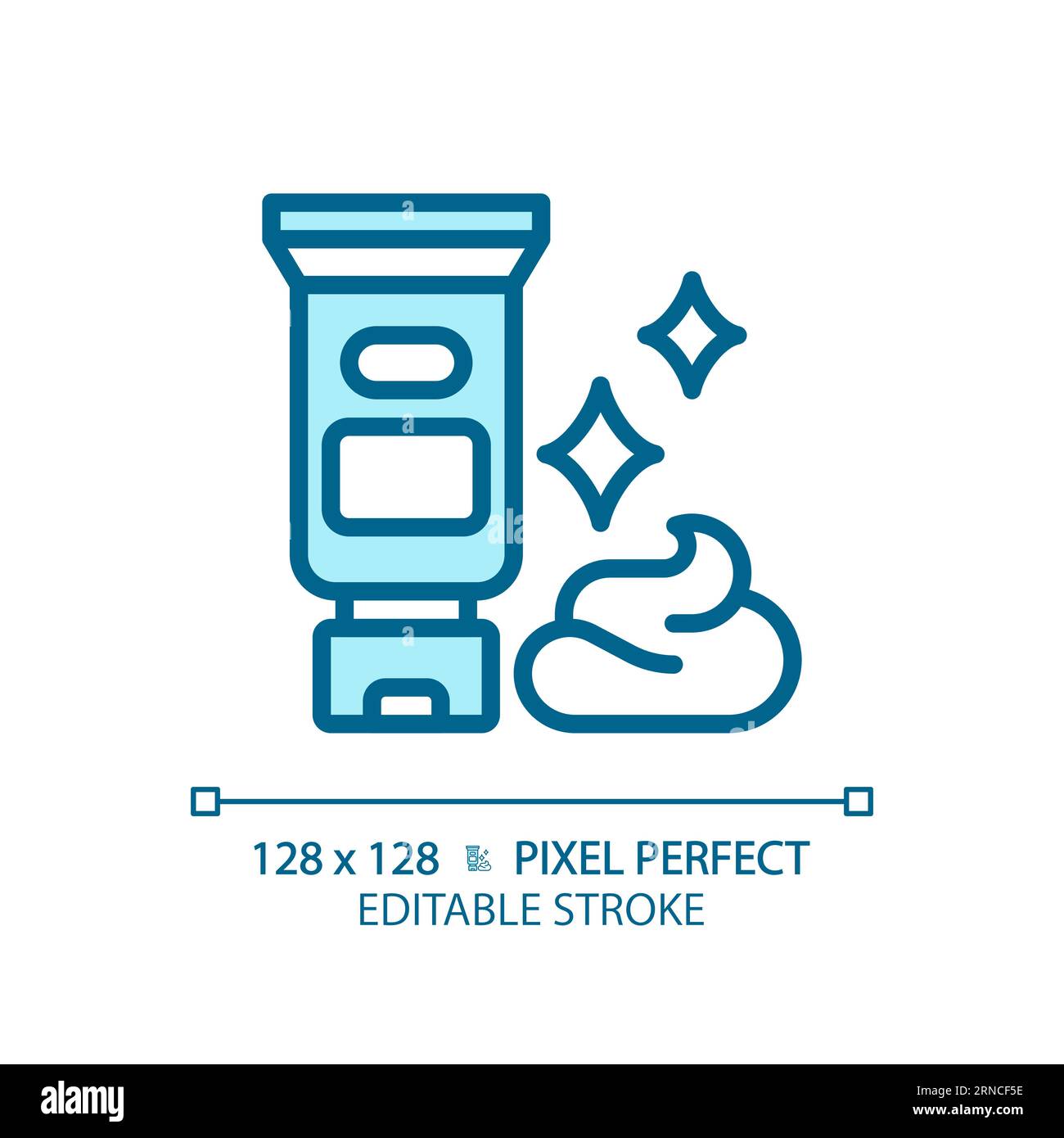 Customizable hair cream thin linear blue icon Stock Vector