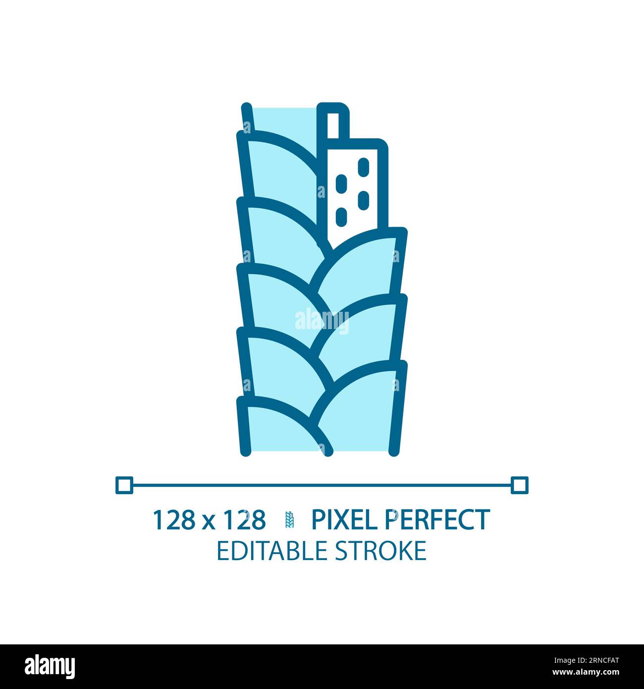 Customizable grooming tool thin linear blue icon Stock Vector
