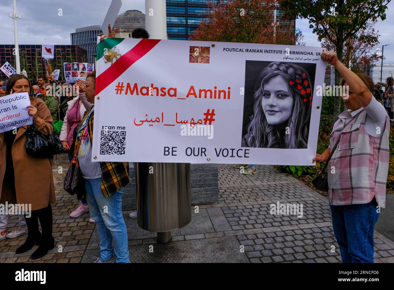 Victoria Square, Birmingham, UK. 2nd Oct 2022. Protesters gather to show their anger at the death of Mahsa Amini. Credit Mark Lear / Alamy Stock Photo Stock Photo