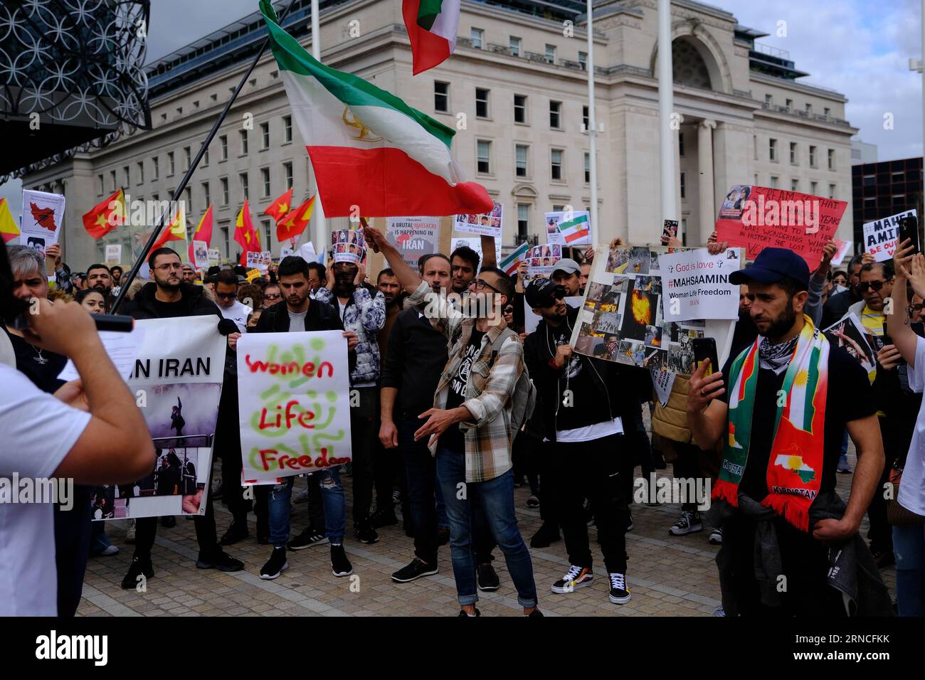Victoria Square, Birmingham, UK. 2nd Oct 2022. Protesters gather to show their anger at the death of Mahsa Amini. Credit Mark Lear / Alamy Stock Photo Stock Photo