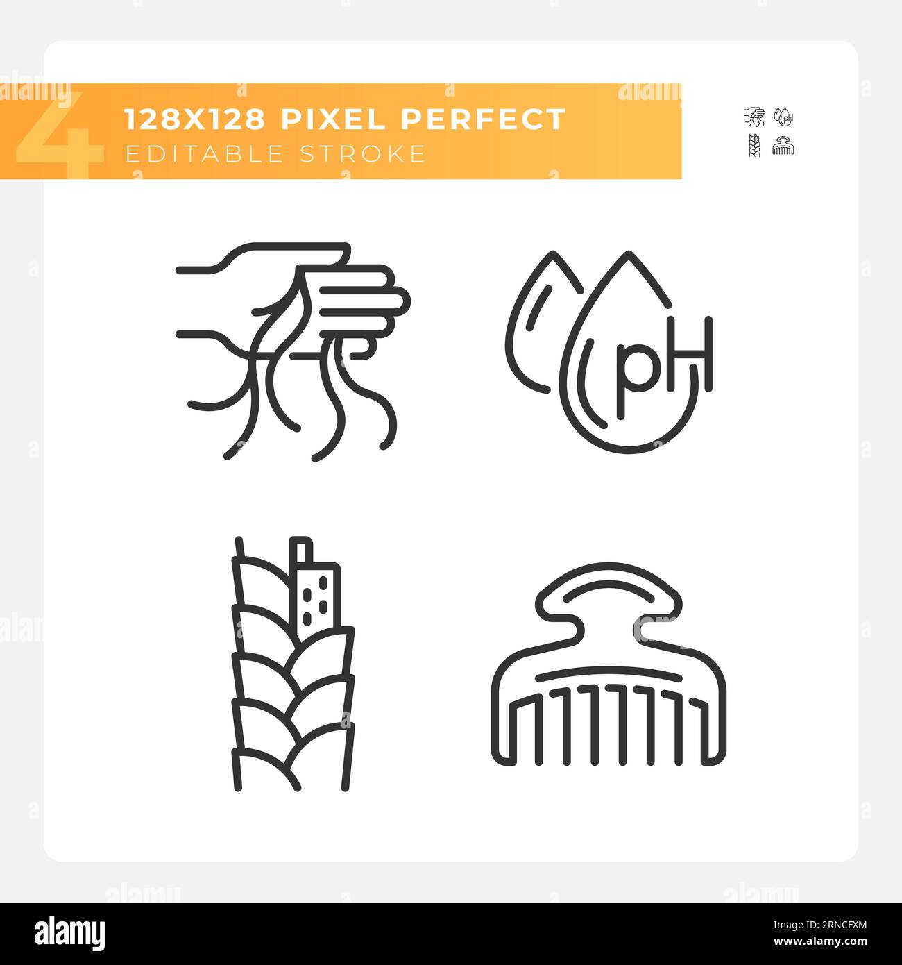 Editable pixel perfect haircare black icons set Stock Vector Image ...