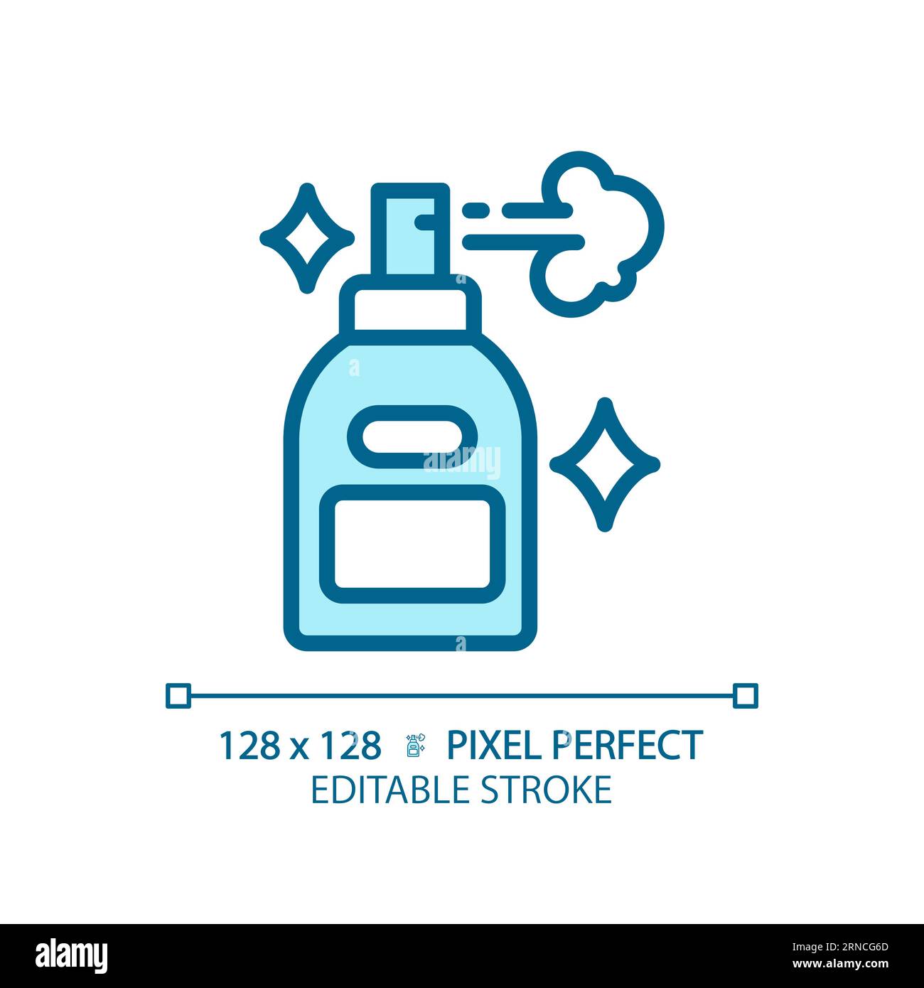 Customizable hair spray thin linear blue icon Stock Vector