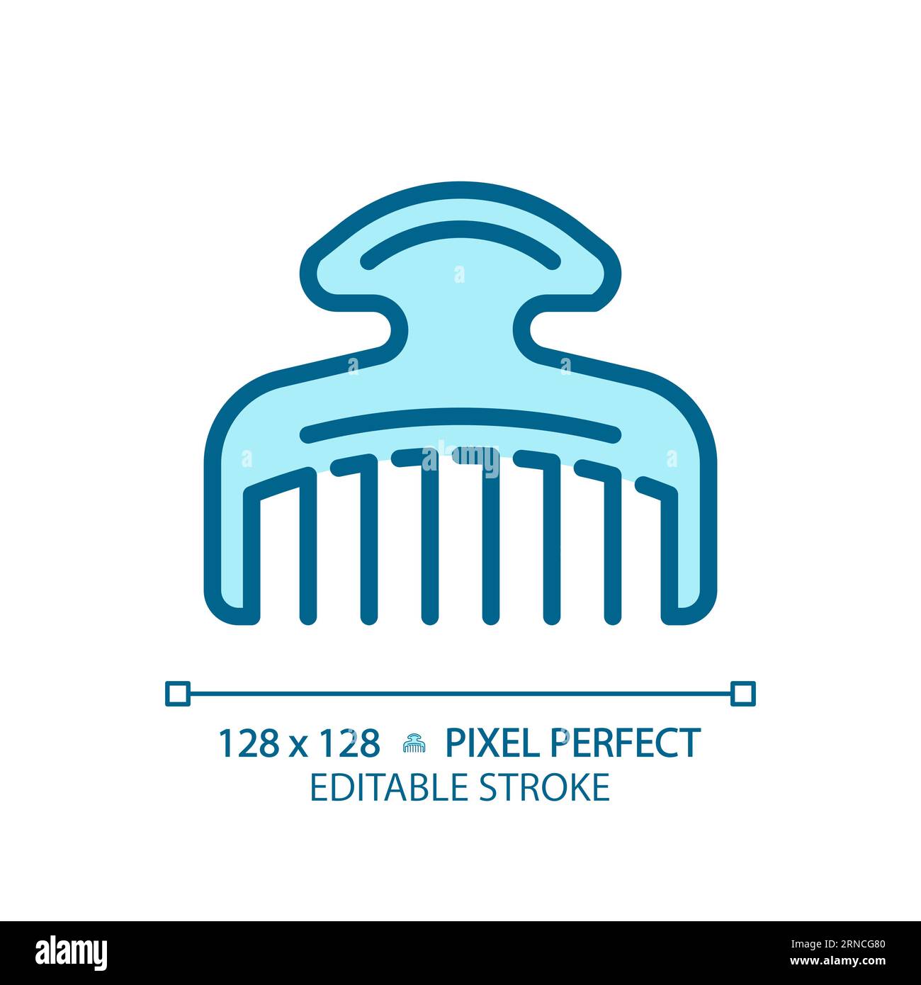 Customizable hair comb thin linear blue icon Stock Vector