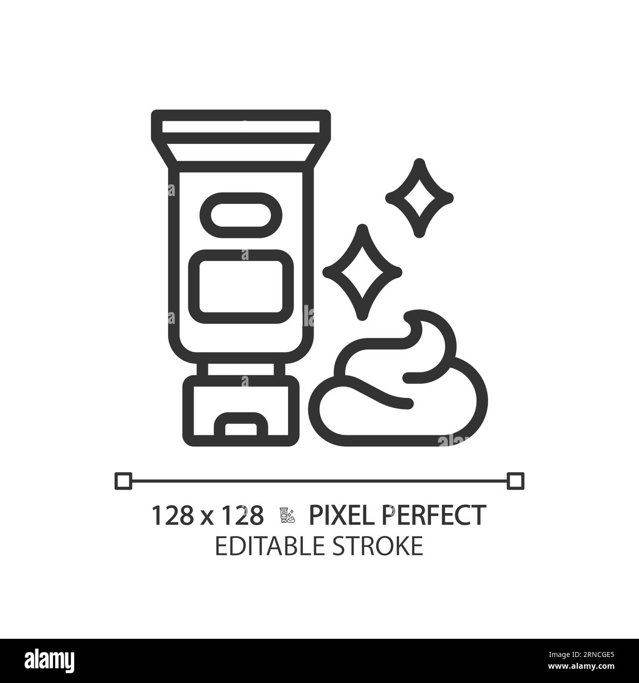 Editable hair cream thin linear black icon Stock Vector