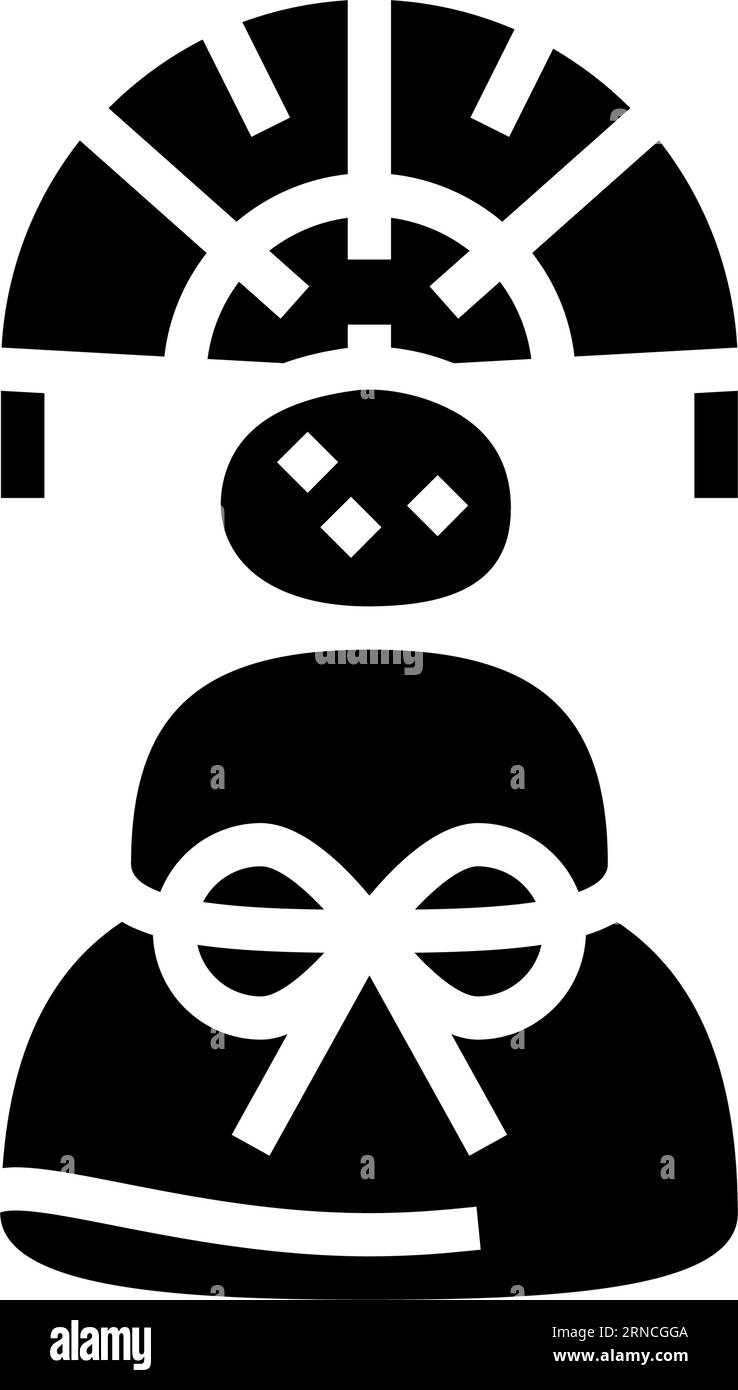 kagami mochi decoration shintoism glyph icon vector illustration Stock Vector
