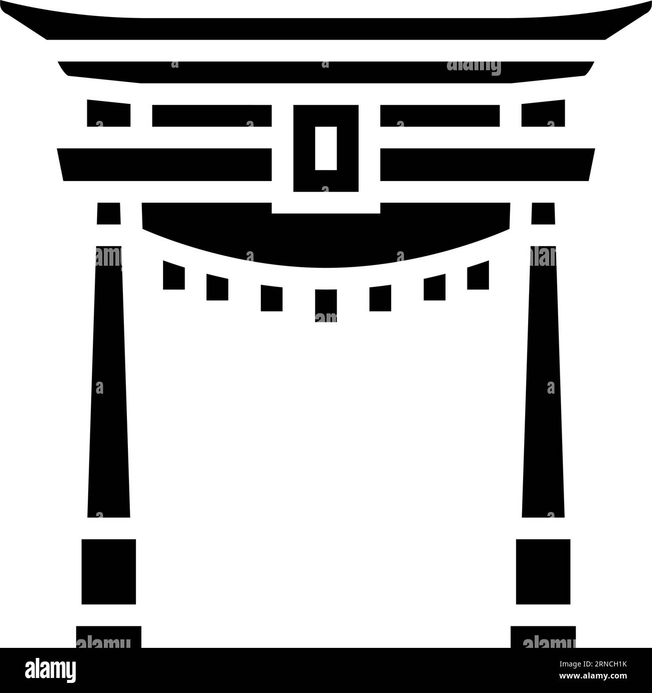 torii gate shintoism glyph icon vector illustration Stock Vector