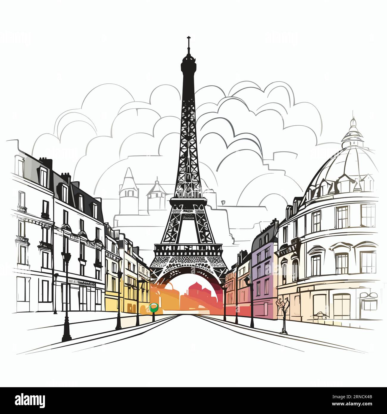 Buy Prints of The Eiffel Tower, Paris Drawing