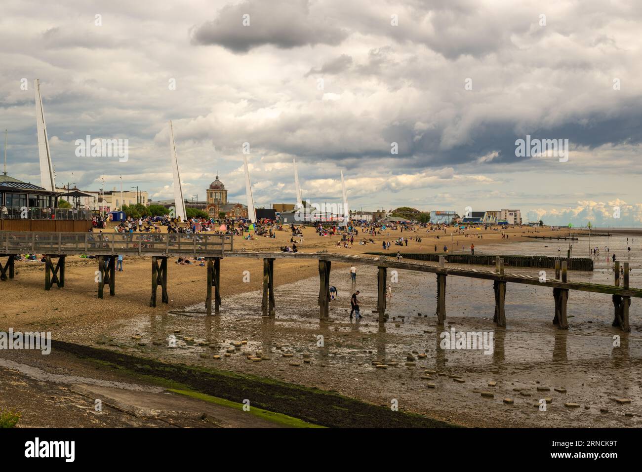 The beach at Southend-on-Sea, Essex, England Stock Photo