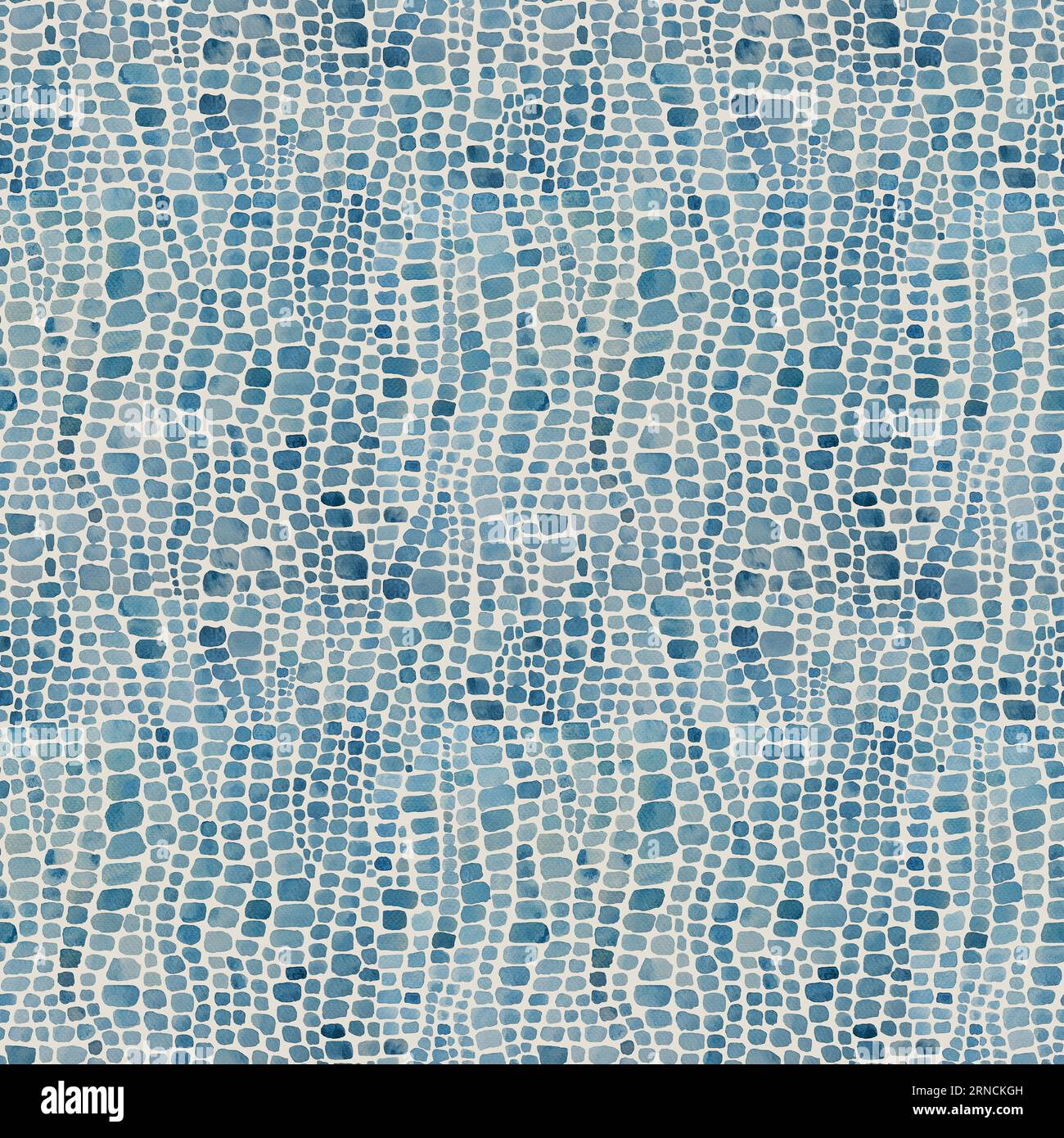 Abstract crocodile reptile scales blue navy and white watercolor ...