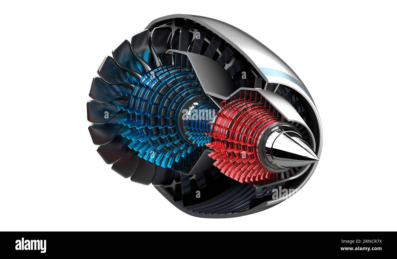 Jet Engine Interiro Jet engine inside - on white background - 3D illustration Stock Photo ...