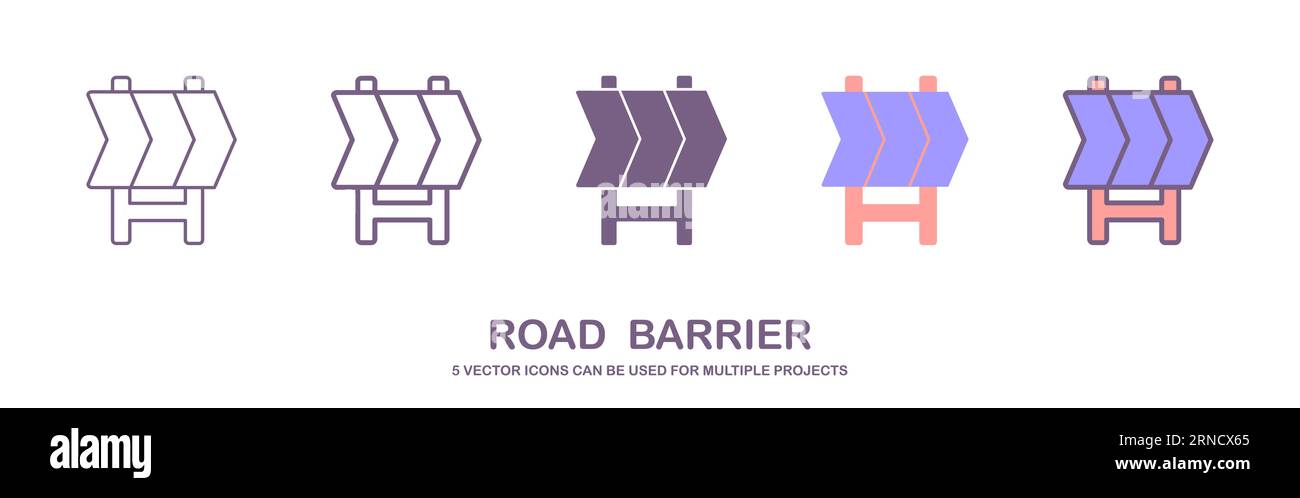 Road barrier icon flat. Vector illustration symbol and bonus pictogram. traffic barrier icon vector. portal illustration. isolated on white background Stock Vector