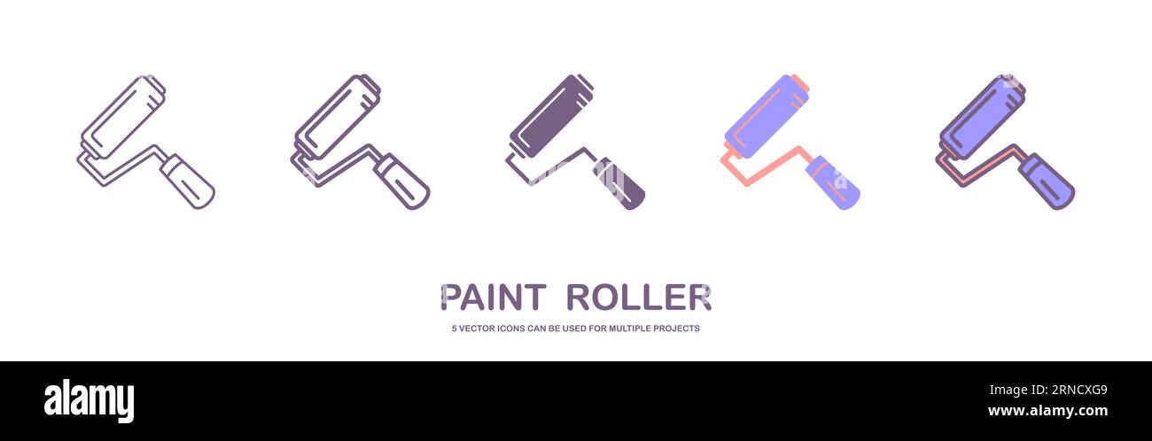 Paint roller icon on white background. Stock Vector