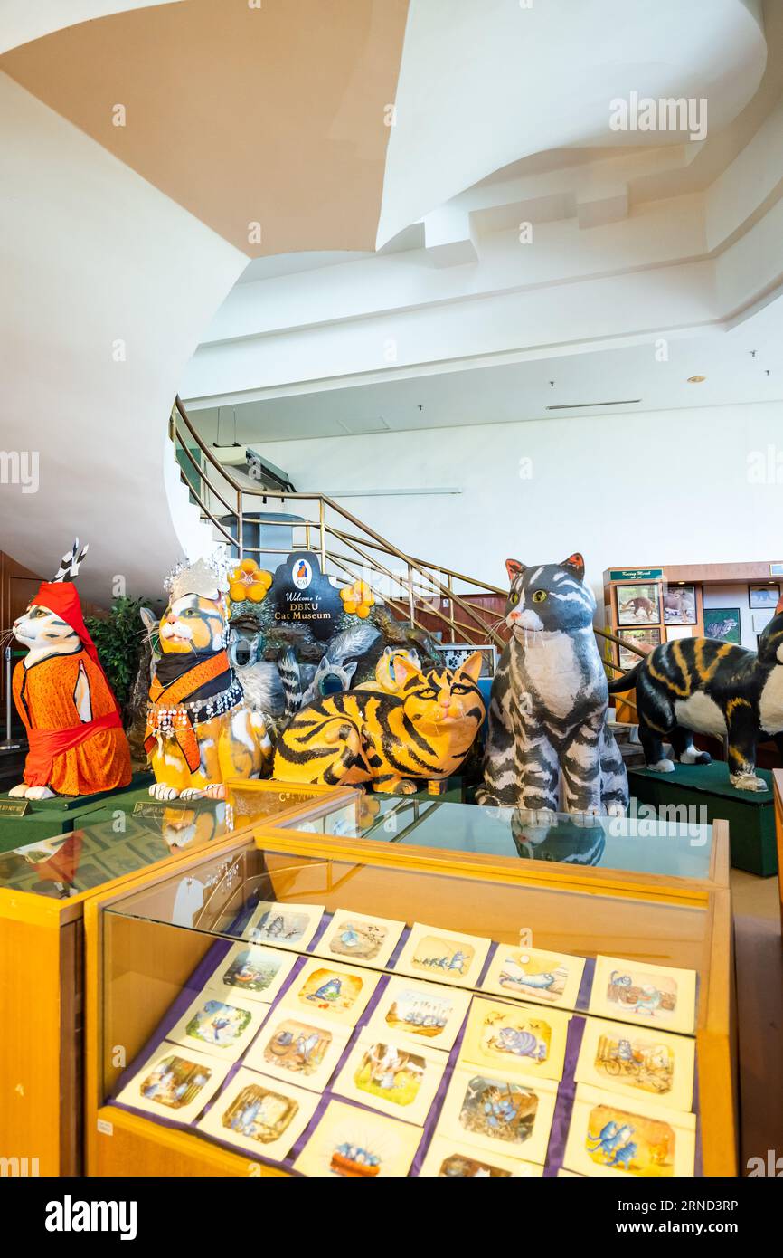 Kuching, Malaysia May 2023 Kuching Cat Museum interior in Sarawak