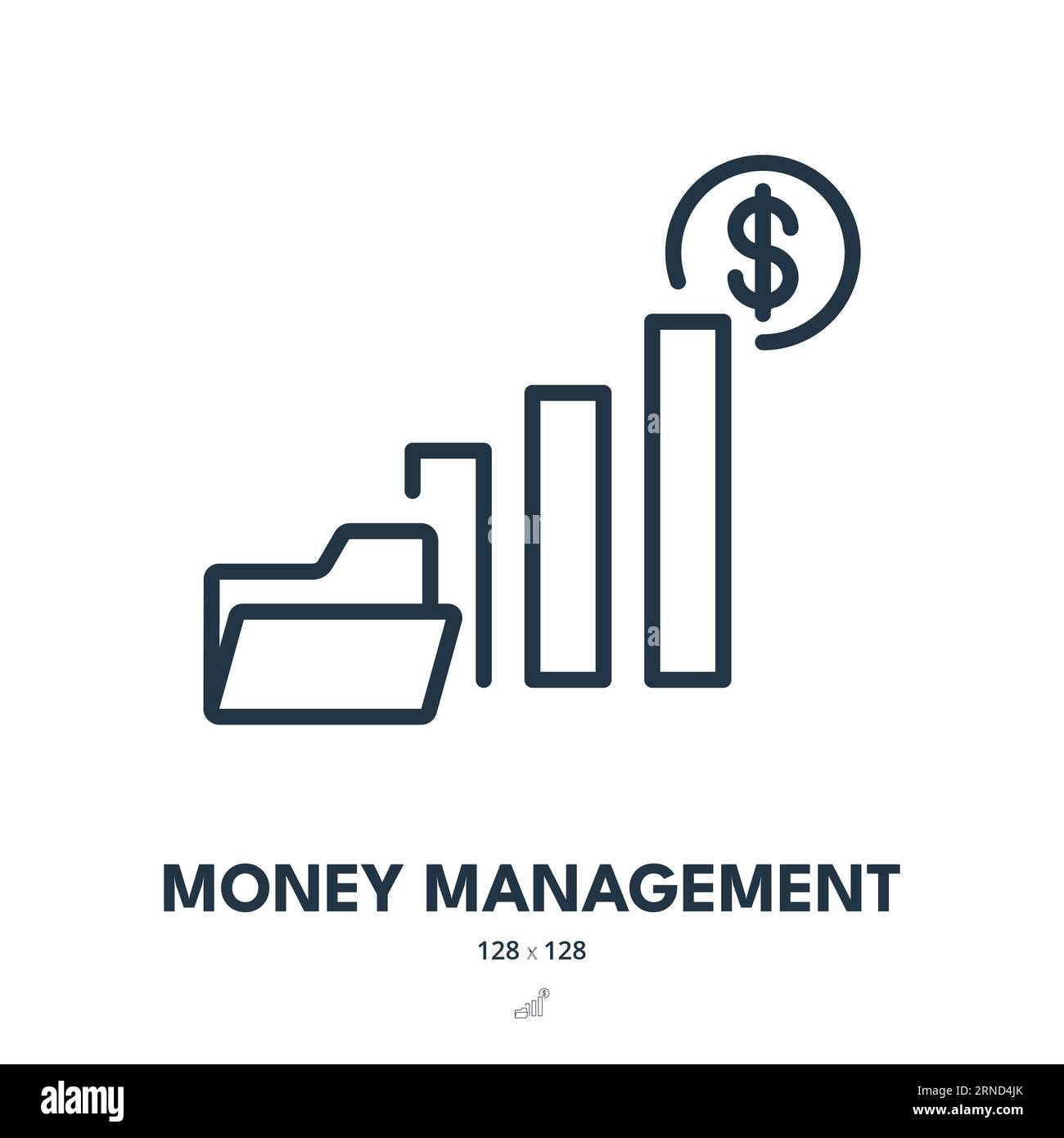 Money Management Icon. Financial, Cash, Banking. Editable Stroke