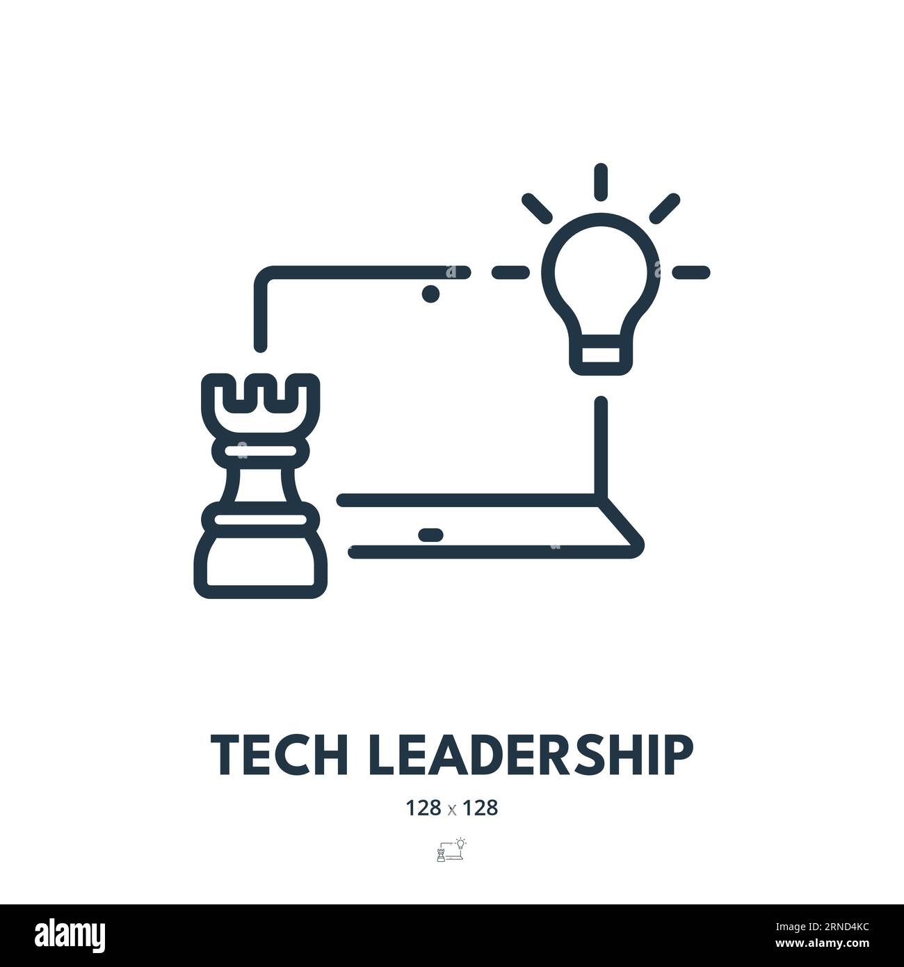 Tech Leadership Icon. Technology, Leader, Innovation. Editable Stroke 