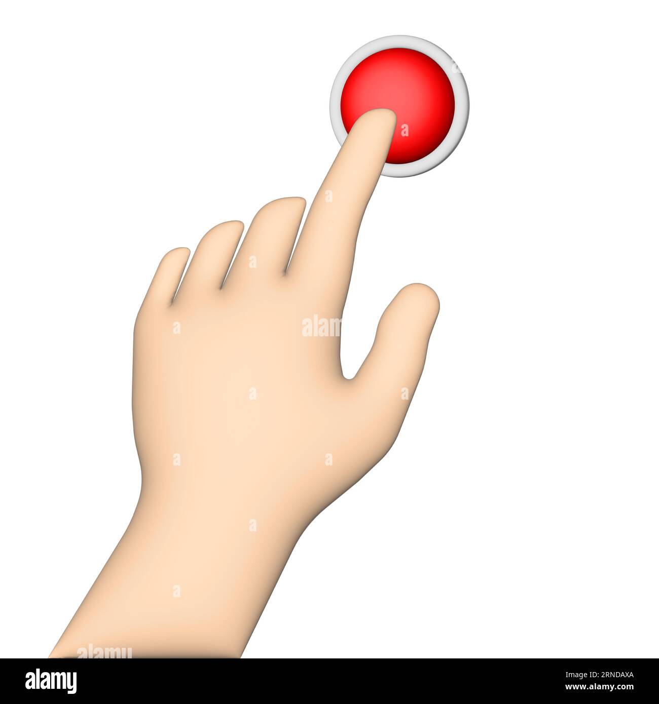 A man pressing a power button. Stock Photo
