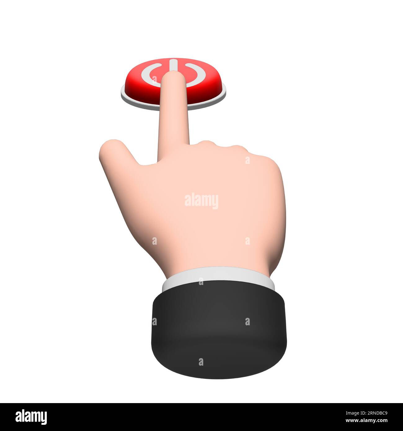 Finger on power button of computer Cut Out Stock Images & Pictures - Alamy