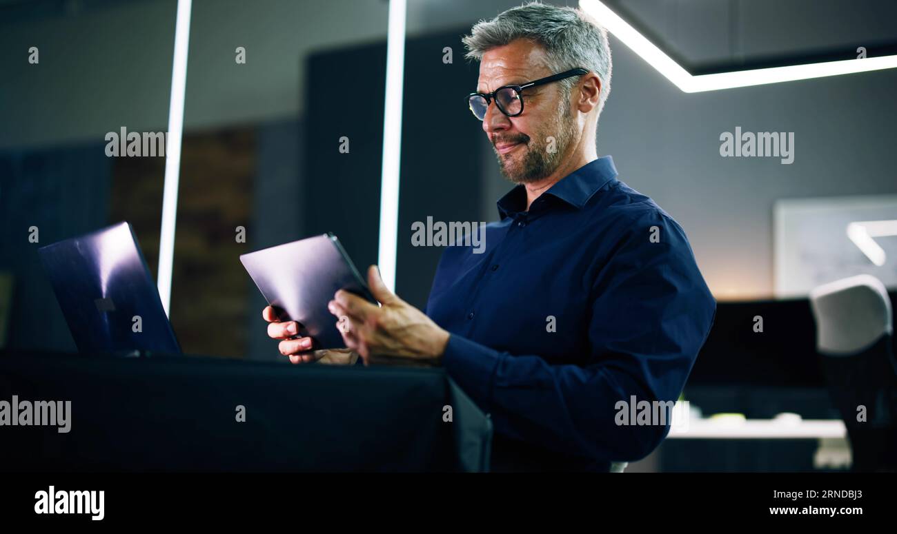Financial KPI Data Profits Dashboard On Computer Stock Photo