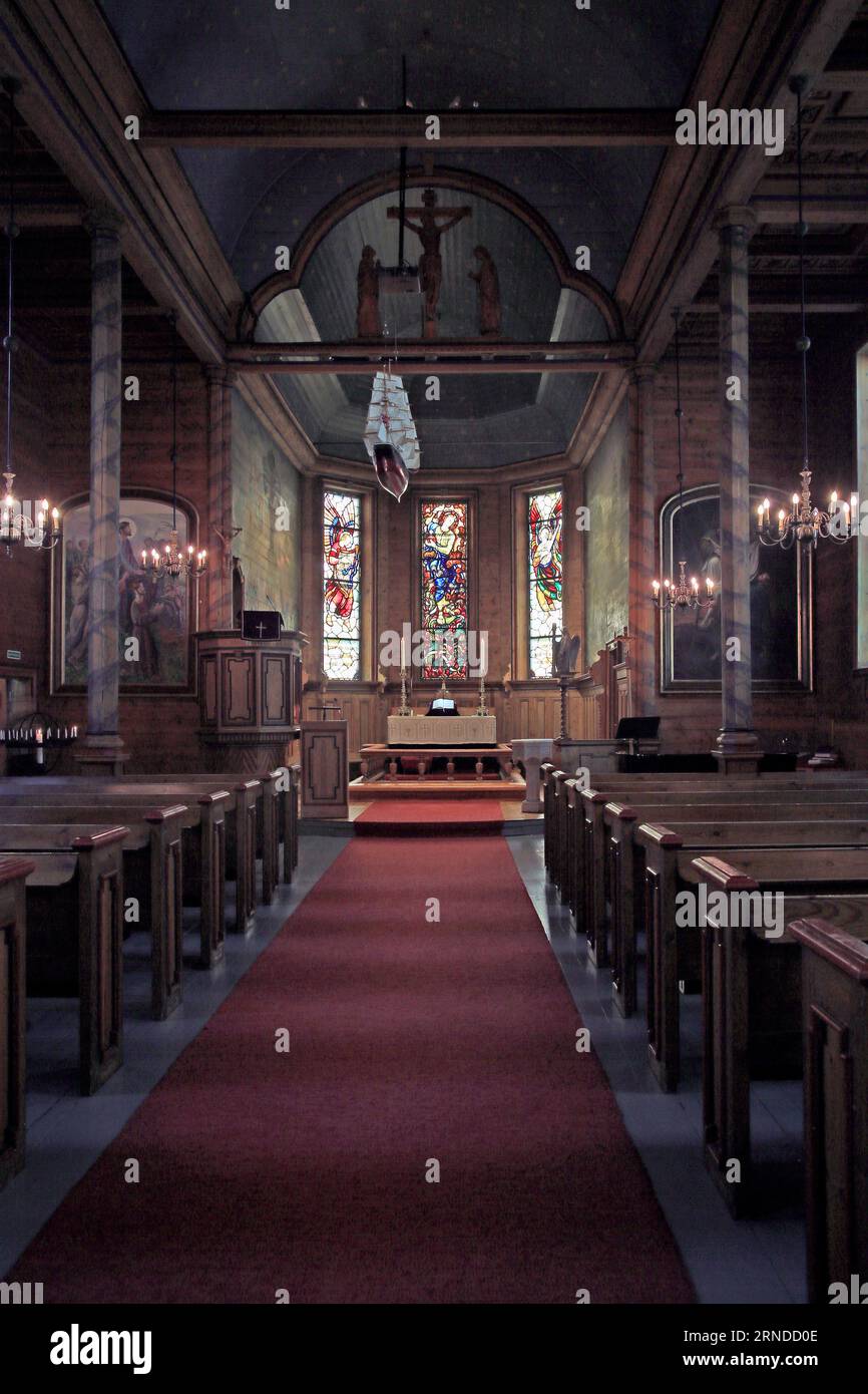 Interior Laksevåg Church, Bergen, Norway Stock Photo Alamy