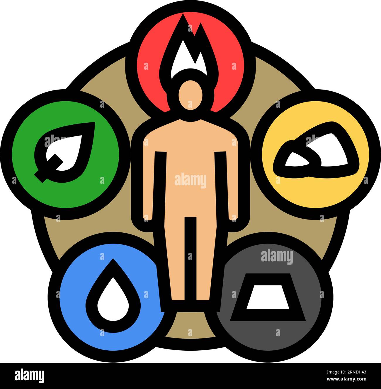 qi energy flow taoism color icon vector illustration Stock Vector Image