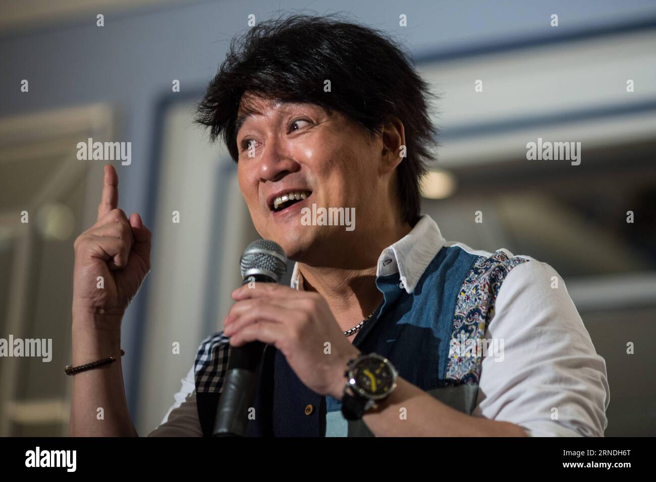 (160520) -- NEW YORK, May 20, 2016 -- Singer Emil Wakin Chau speaks during a press conference for his upcoming concert What we are going to sing today in New York, the United States on May 20, 2016. Emil Wakin Chau will hold his personal concert What we are going to sing today at Lincoln Center in New York on May 22. ) U.S.-NEW YORK-WAKIN CHAU-CONCERT-PRESS CONFERENCE LixMuzi PUBLICATIONxNOTxINxCHN   160520 New York May 20 2016 Singer Emil Wakin Chau Speaks during a Press Conference for His upcoming Concert What We are Going to Sing Today in New York The United States ON May 20 2016 Emil Wakin Stock Photo