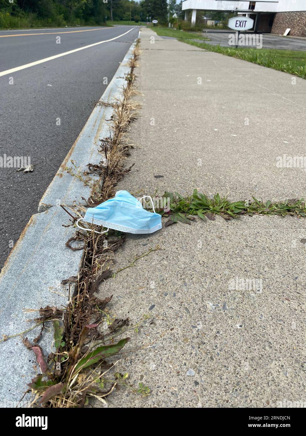 Face Mask Litter on a street Stock Photo Alamy