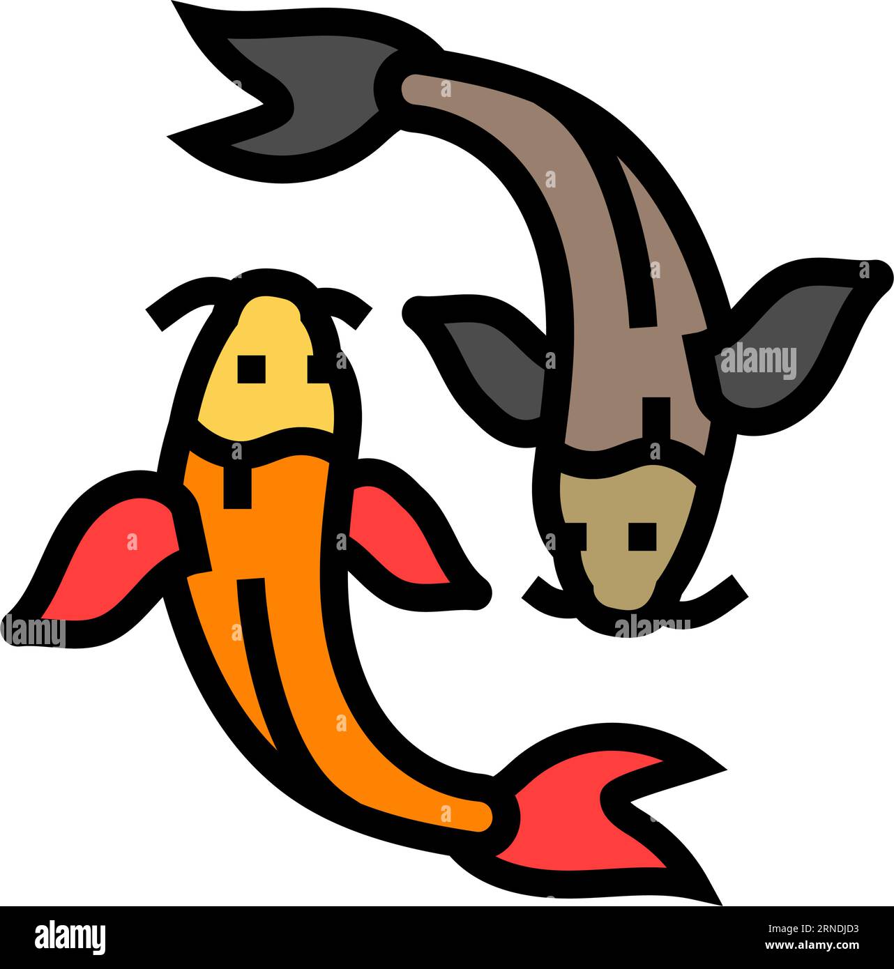 yin yang fish taoism color icon vector illustration Stock Vector Image ...