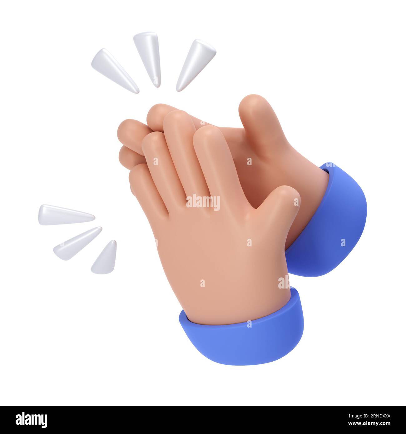 3D Clapping Hands applauding dark skin icon isolated with clipping path, agreement and success concept render illustration Stock Photo