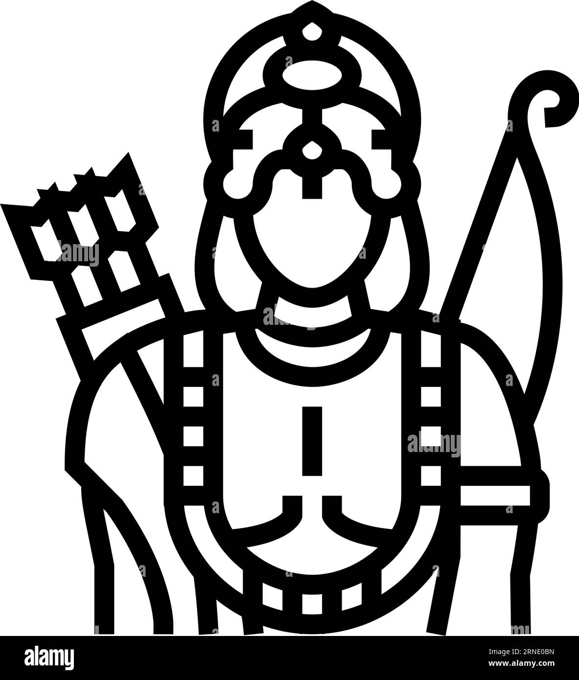 ram god indian line icon vector illustration Stock Vector Image & Art ...