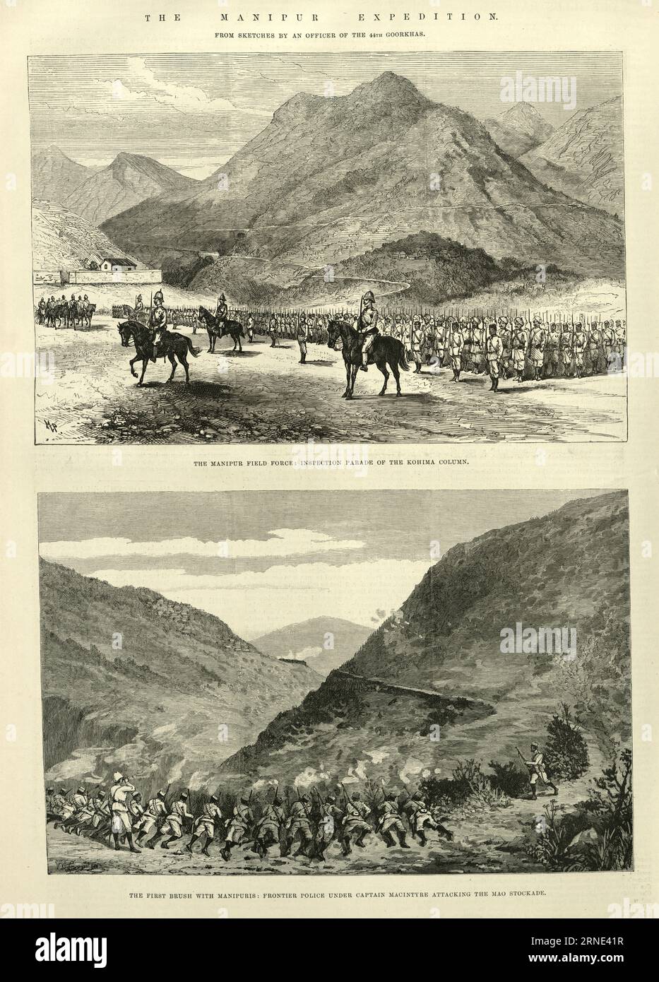 Vintage illustration from the Anglo Manipur War of 1891, Soldiers of ...