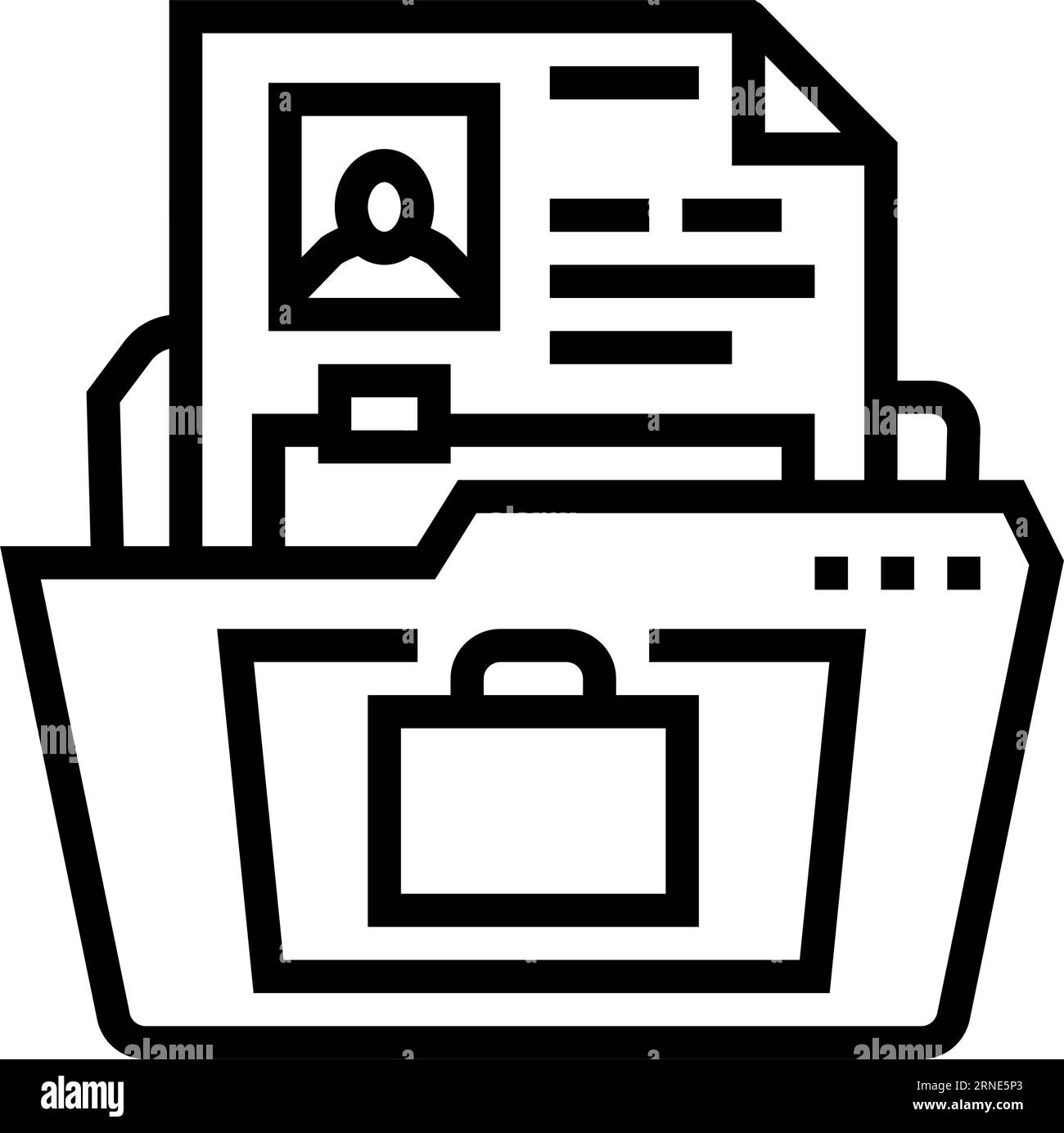 portfolio folder interview job line icon vector illustration Stock