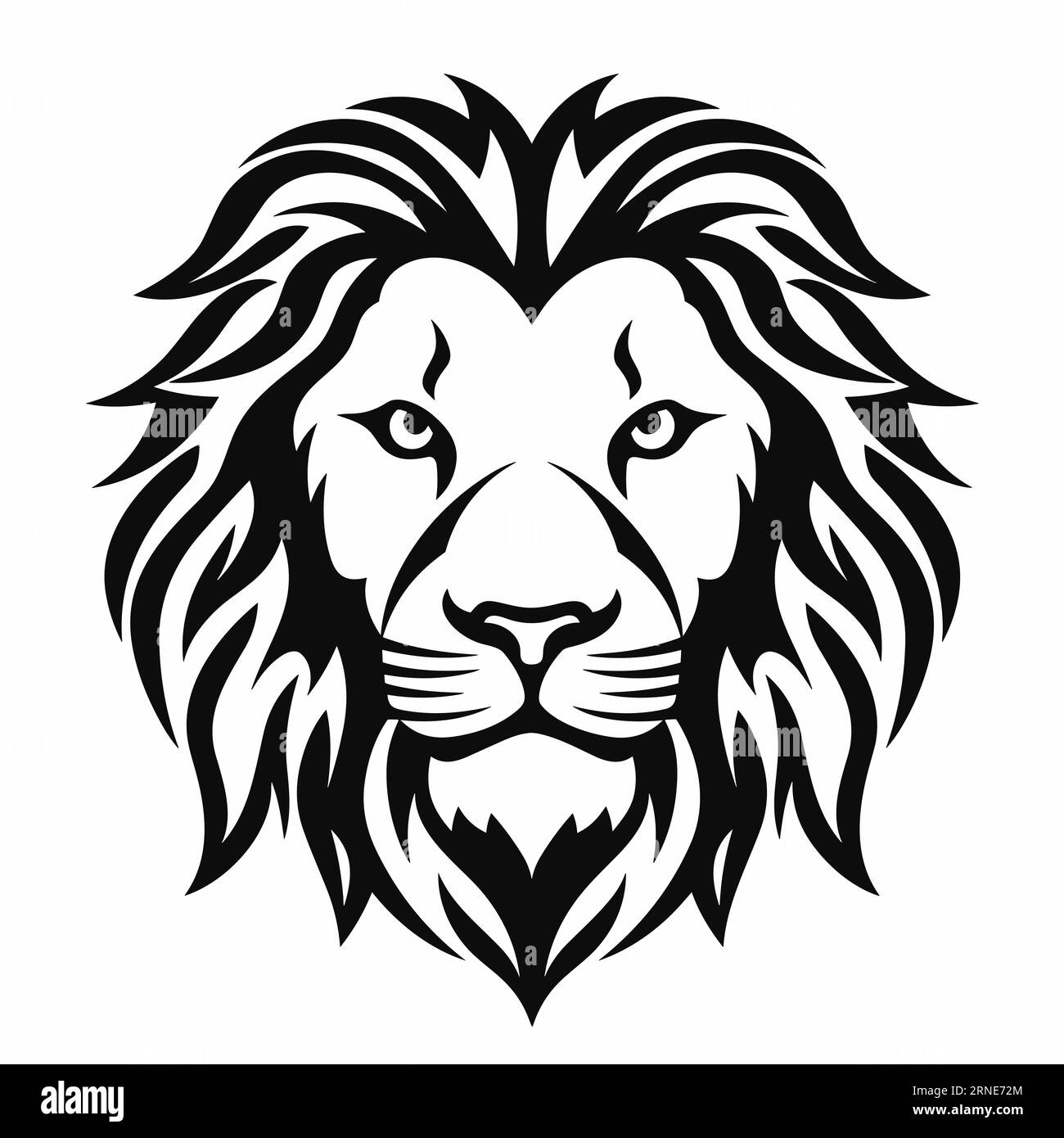 Full body lion white background Black and White Stock Photos & Images ...