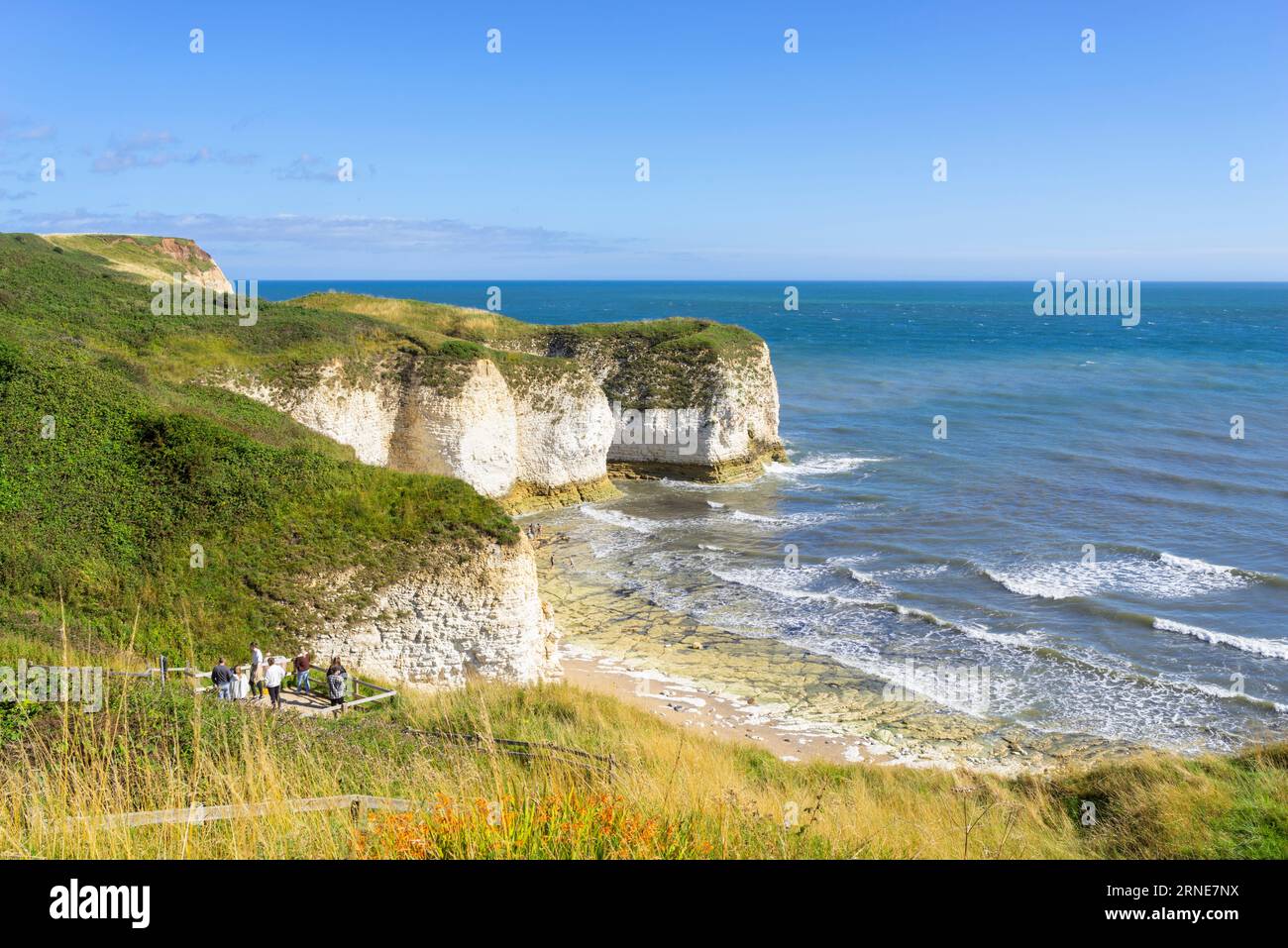 Flamborough Head Selwicks bay Cliffs and beach Flamborough Yorkshire coast East Riding of Yorkshire England uk gb Europe flamborough head Stock Photo