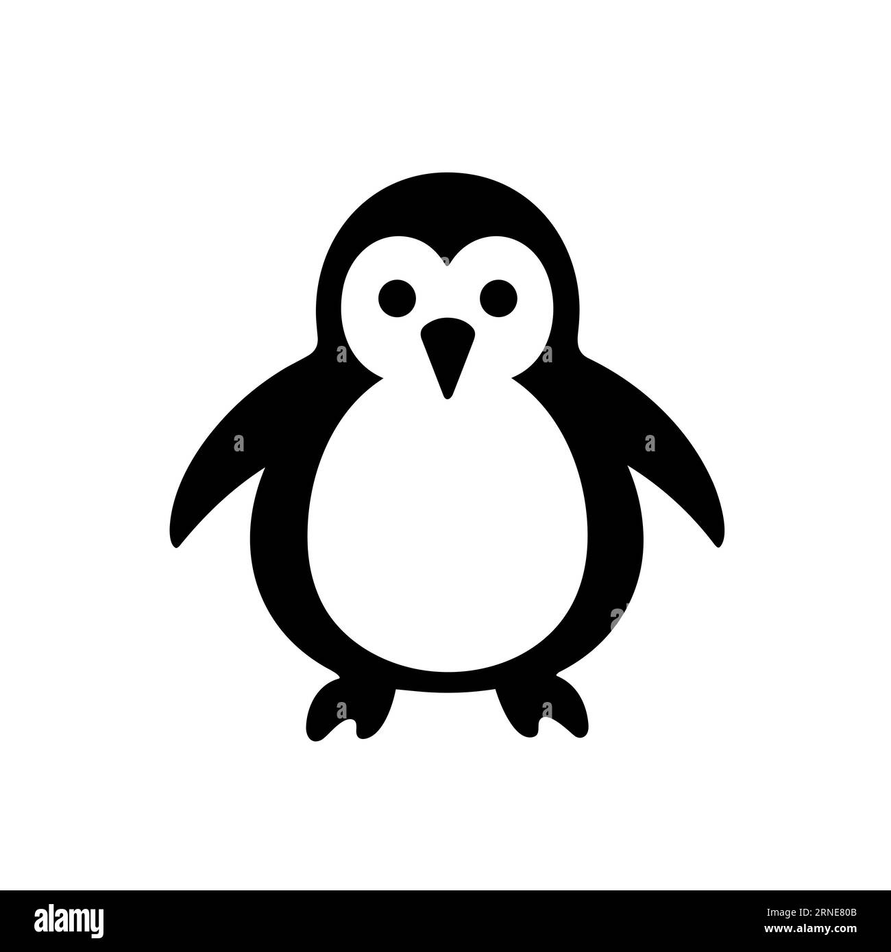 Penguin silhouette. Penguin black icon on white background Stock Vector ...