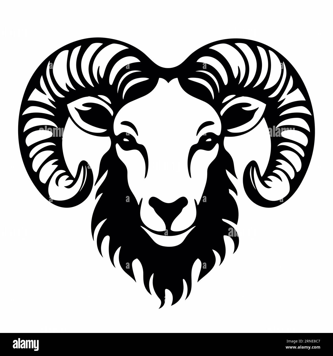 Ram silhouette. Ram black icon on white background Stock Vector Image ...