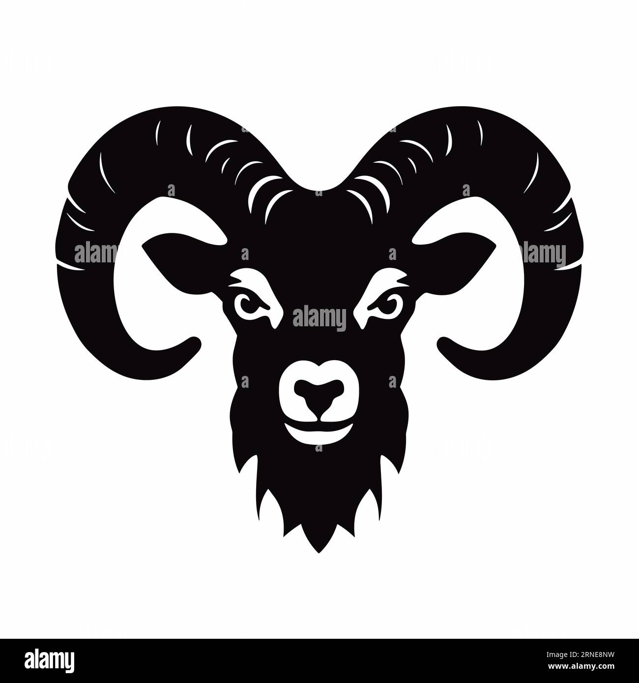 Ram silhouette. Ram black icon on white background Stock Vector Image ...