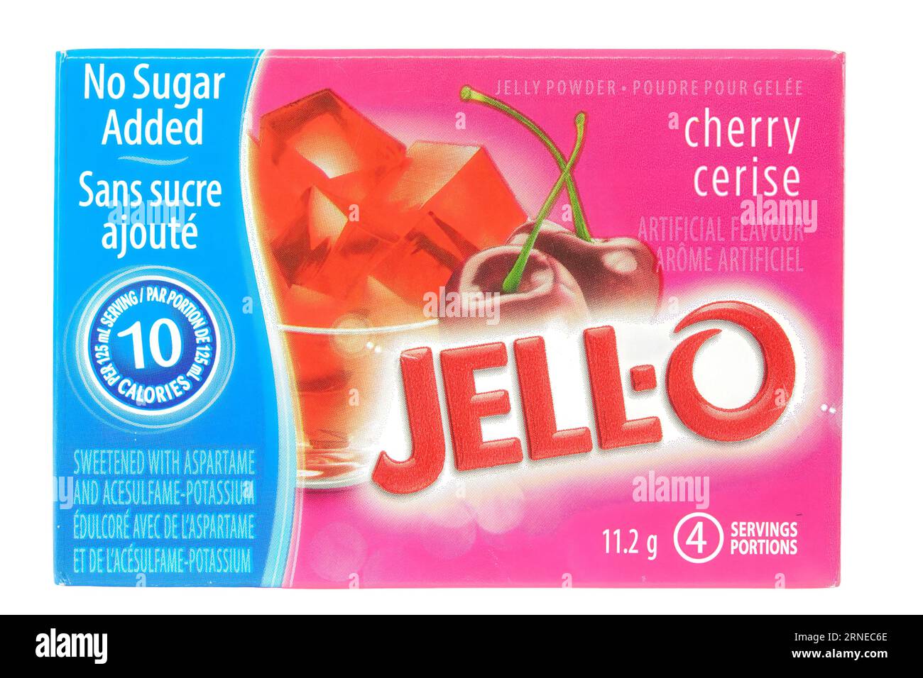 A box of JellO jelly powder. Cherry flavor Stock Photo Alamy