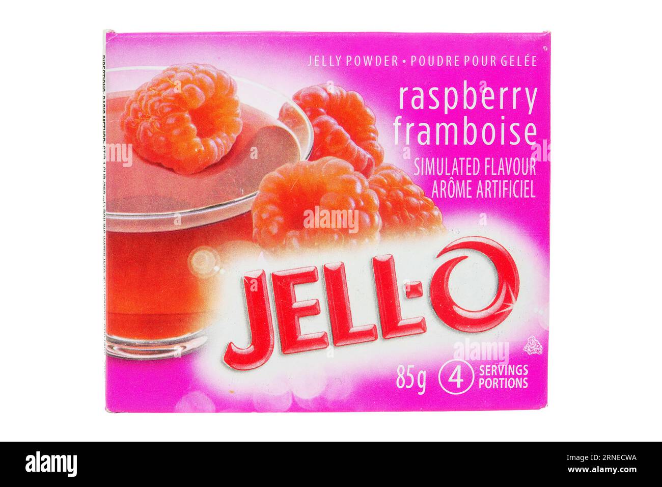 A box of JellO jelly powder. Raspberry flavour Stock Photo Alamy
