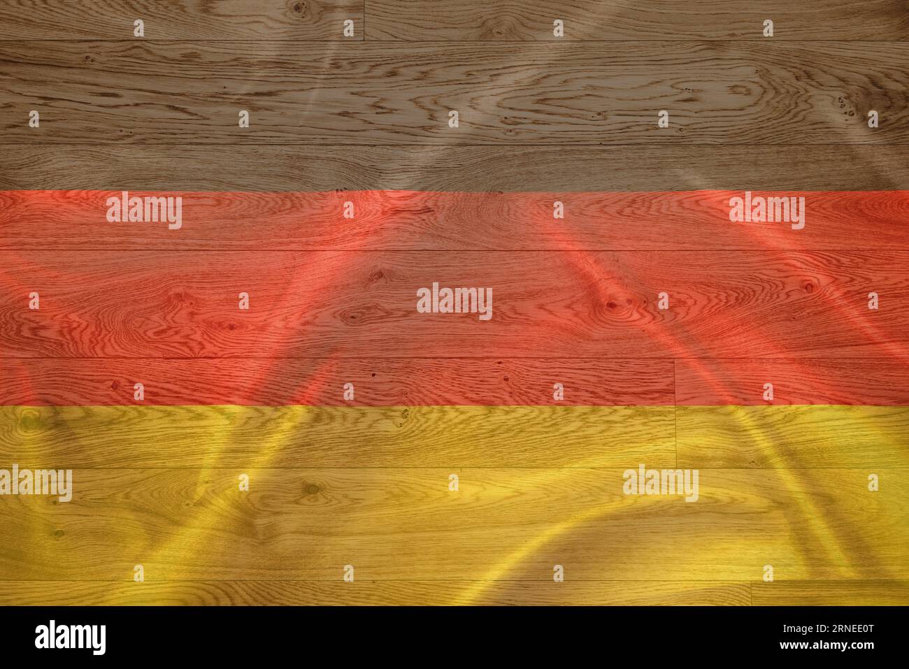 Flag of Germany on wood background. Tag der deutschen Einheit. Stock Photo