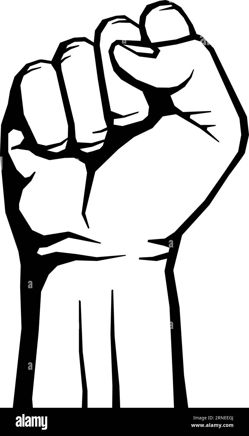 Black fist icon. Uprising symbol. Power sign Stock Vector