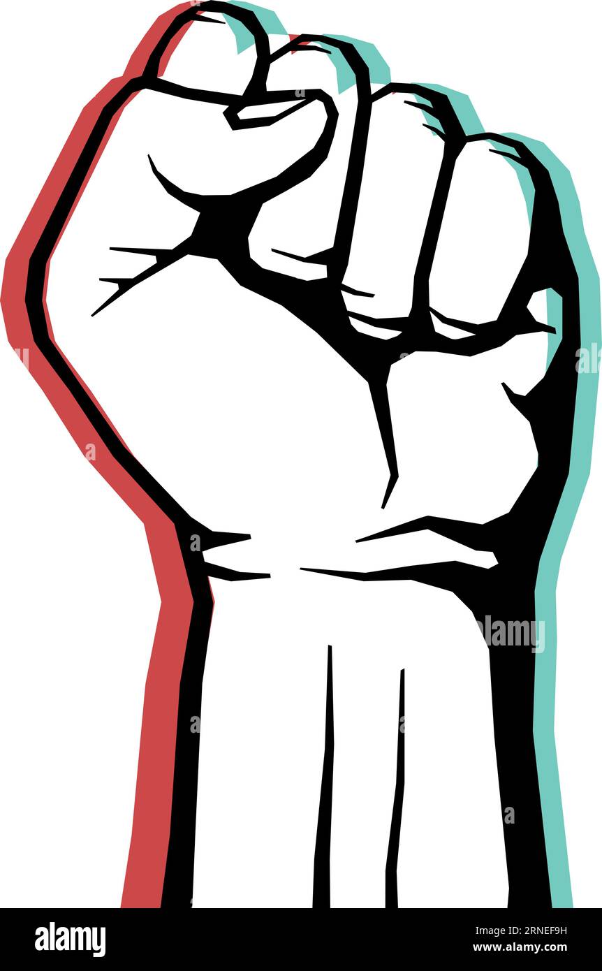 Rebel logo. Power fist silhouette. Uprising emblem Stock Vector Image